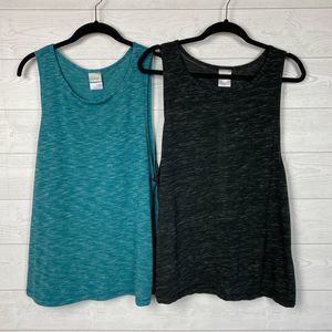 Lot of 2 Open Back Exercise Athletic Tank Top XL